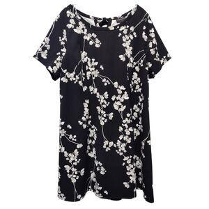 LANE BRYANT Black with White Floral Pattern Dress Size 18/20